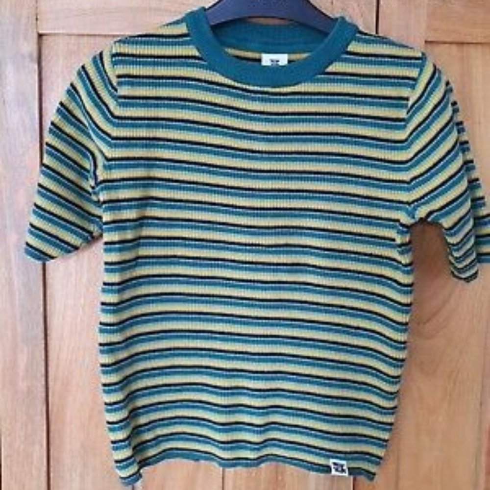 ISO/Looking For: Lucy & Yak Green Yellow Black Striped Miranda Knit Top
